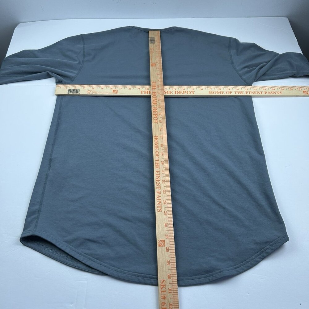 BYLT Men's Blue Premium Basics Drop Cut Long Sleeve Lux T-Shirt Size Large - Picture 3 of 9